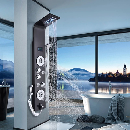 Colonne de douche hydromassante avec bidet