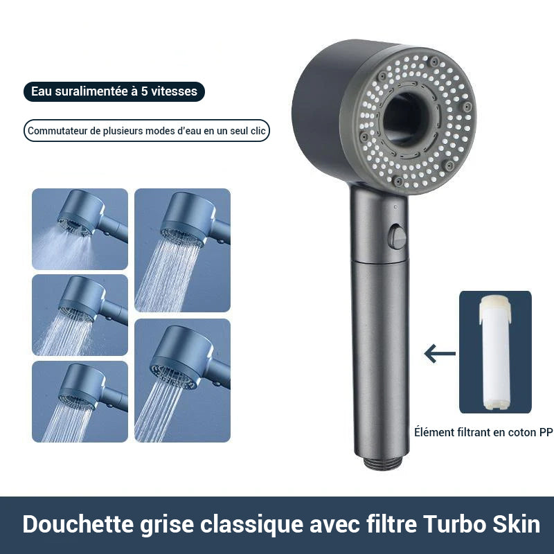 Pommeau de douche filtrant plusieurs modes