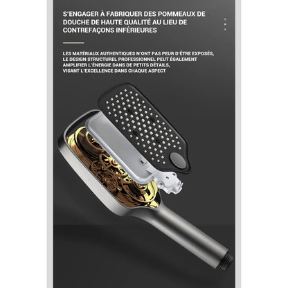 Pommeau de douche anti calcaire large