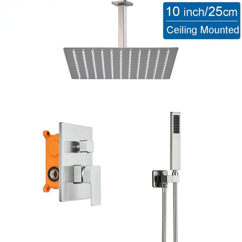 colonne de douche encastrable effet pluie plafond