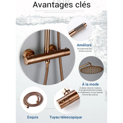 Colonne de douche avec mitigeur pluie