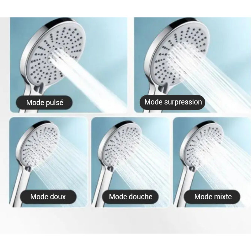 Pommeau de douche haute pression arrondi