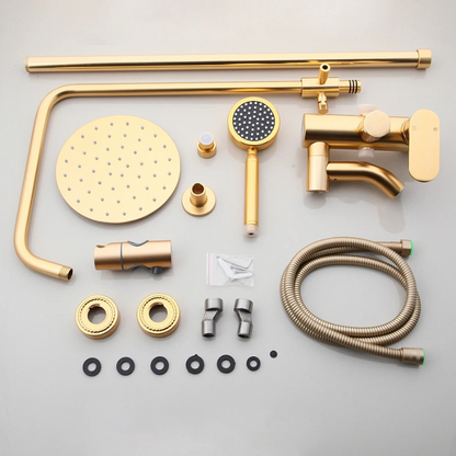 Colonne de douche avec mitigeur doré