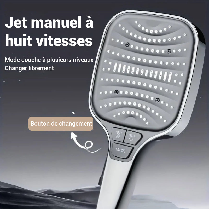 Pommeau de douche haute pression carré