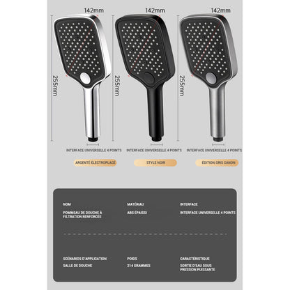 Pommeau de douche anti calcaire large