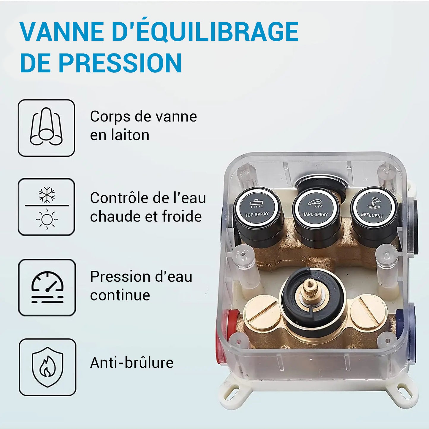 Mitigeur douche bouton poussoir