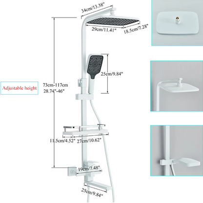 Colonne de douche blanche avec rangement