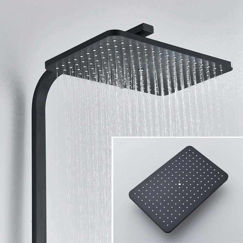 Colonne de douche noire multifonctions