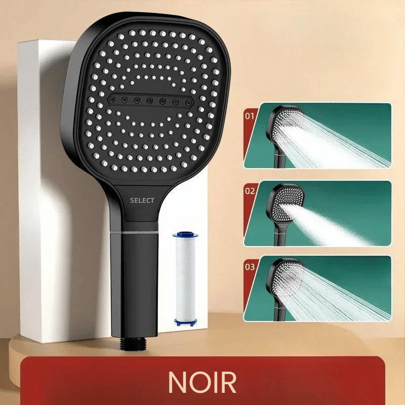 Pommeau de douche filtrant large