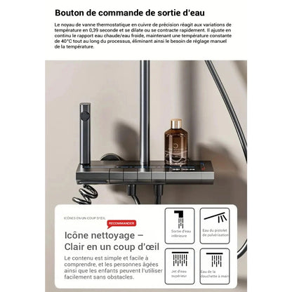 Colonne de douche pour baignoire avec écran