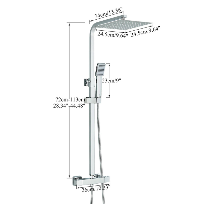 Colonne de douche thermostatique chrome