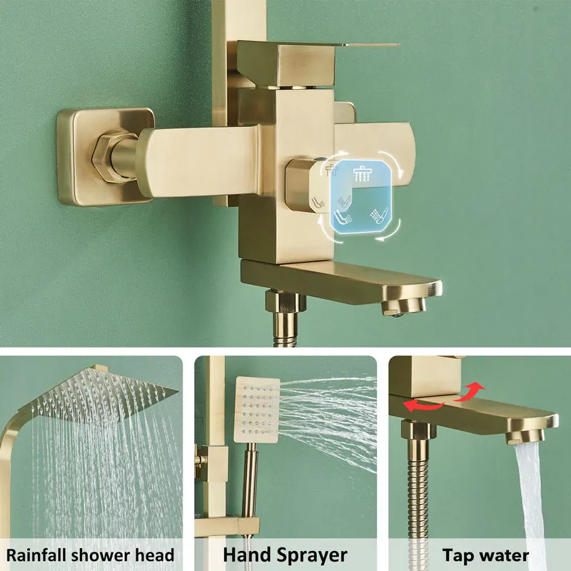 Colonne de douche pour baignoire pommeau pluie
