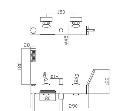 Mitigeur baignoire or