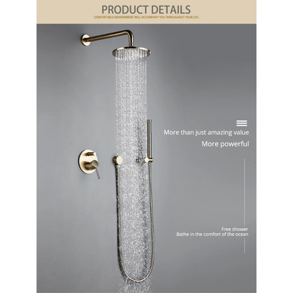 Colonne de douche avec mitigeur en or