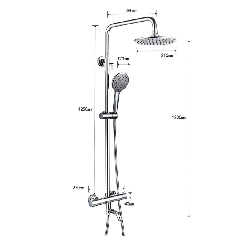 Colonne de douche en inox élégante