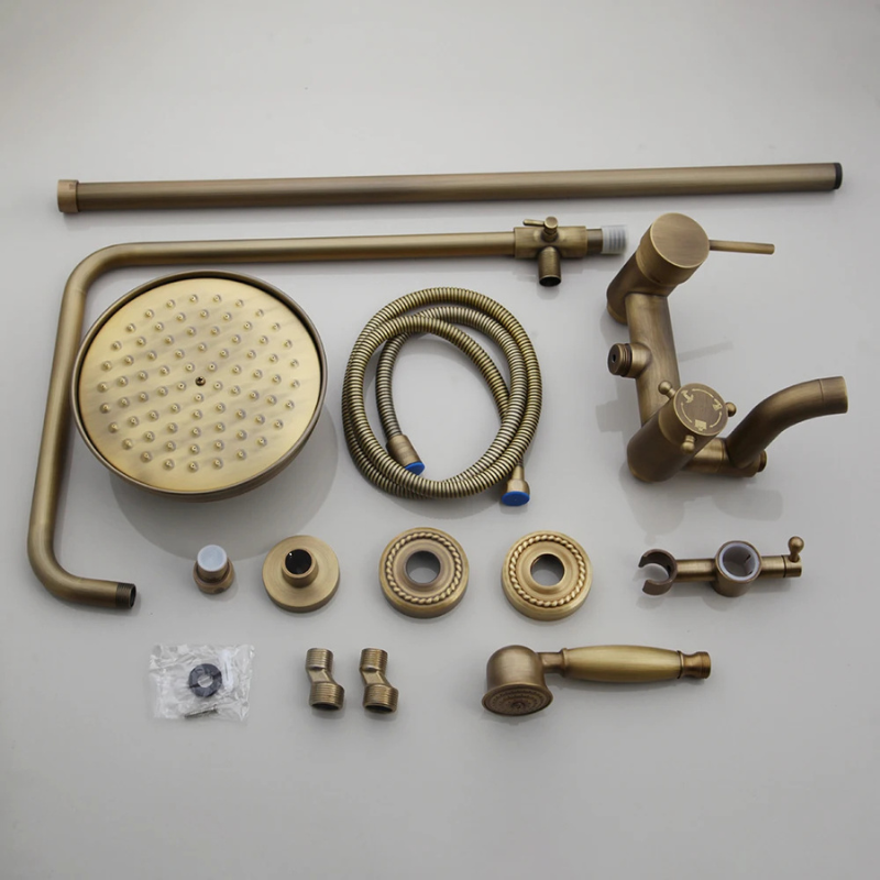 Colonne de douche rétro double pommeau