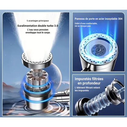Pommeau de douche filtrant avec 5 modes