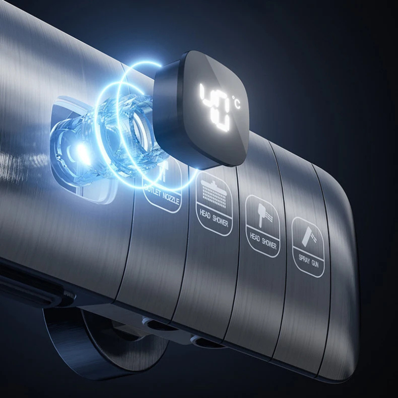 Colonne de douche thermostatique avec affichage numérique