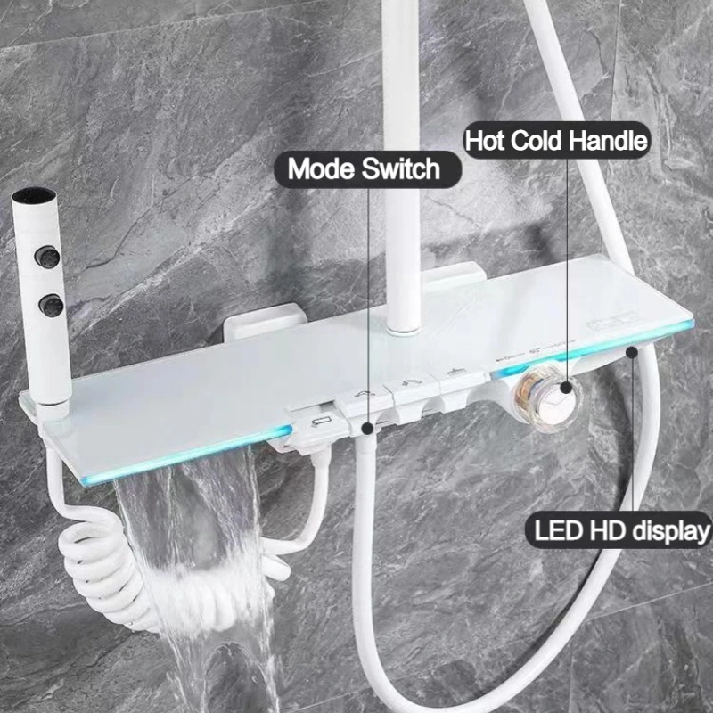 Colonne de douche carrée effet pluie