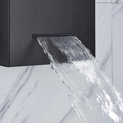 Colonne de douche noire avec jet massant