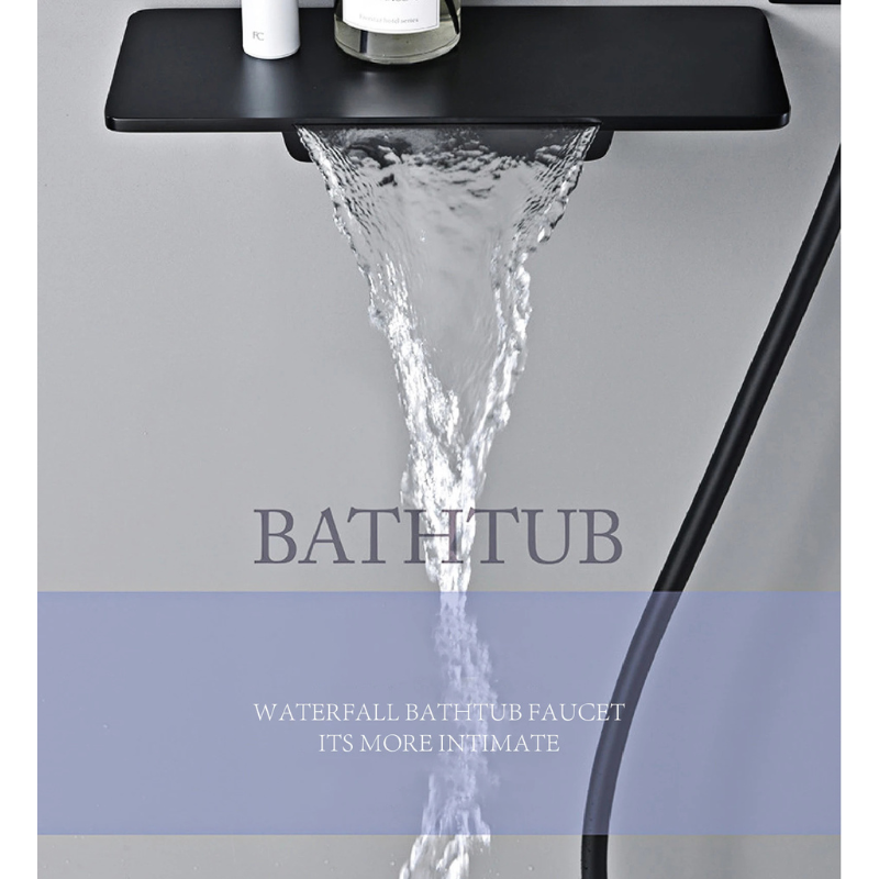 Colonne de douche laiton avec étagère