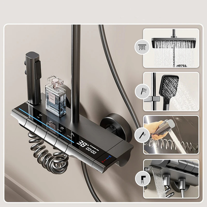 Colonne de douche laiton LED