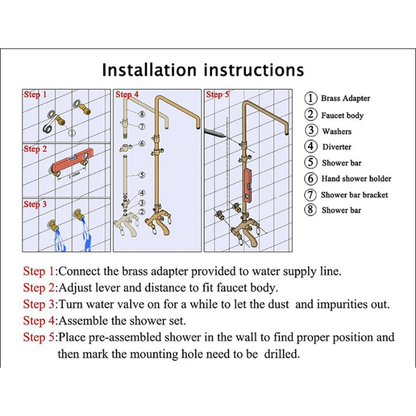 Colonne de douche bronze vintage