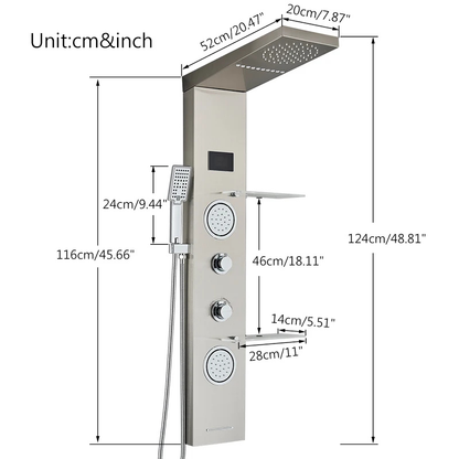 Colonne de douche hydromassante robinet cascade