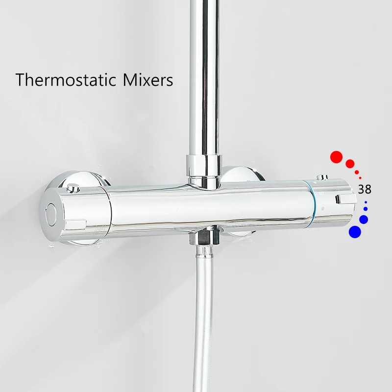 Colonne de douche carrée avec pommeau