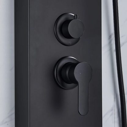 Colonne de douche noire avec jet massant