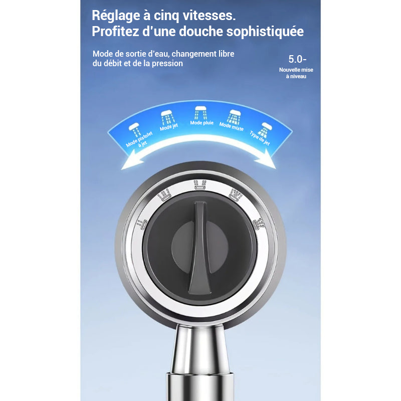 Pommeau de douche filtrant avec 5 modes