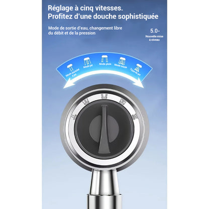 Pommeau de douche filtrant avec 5 modes