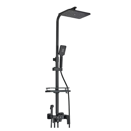 Colonne de douche noire multifonctions
