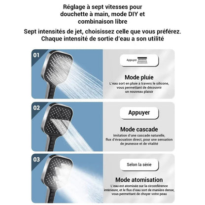 Pommeau de douche haute pression avec boutons