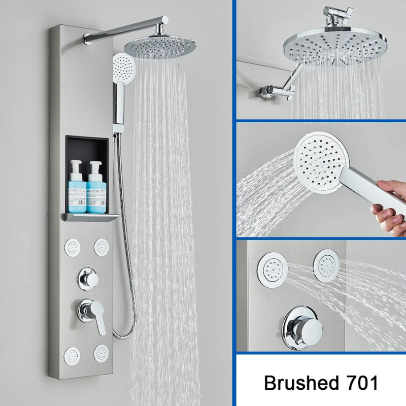 Colonne de douche hydromassante avec rangement