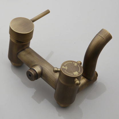 Colonne de douche rétro double pommeau