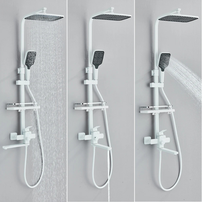 Colonne de douche blanche avec rangement