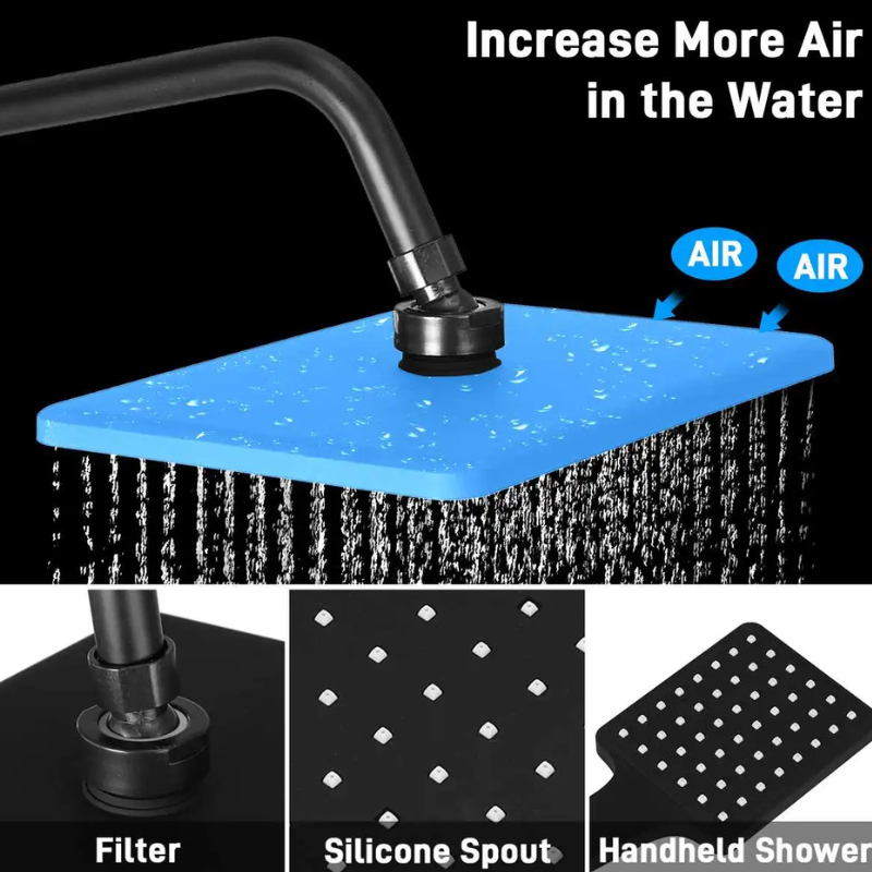 Colonne de douche carrée 4 voies