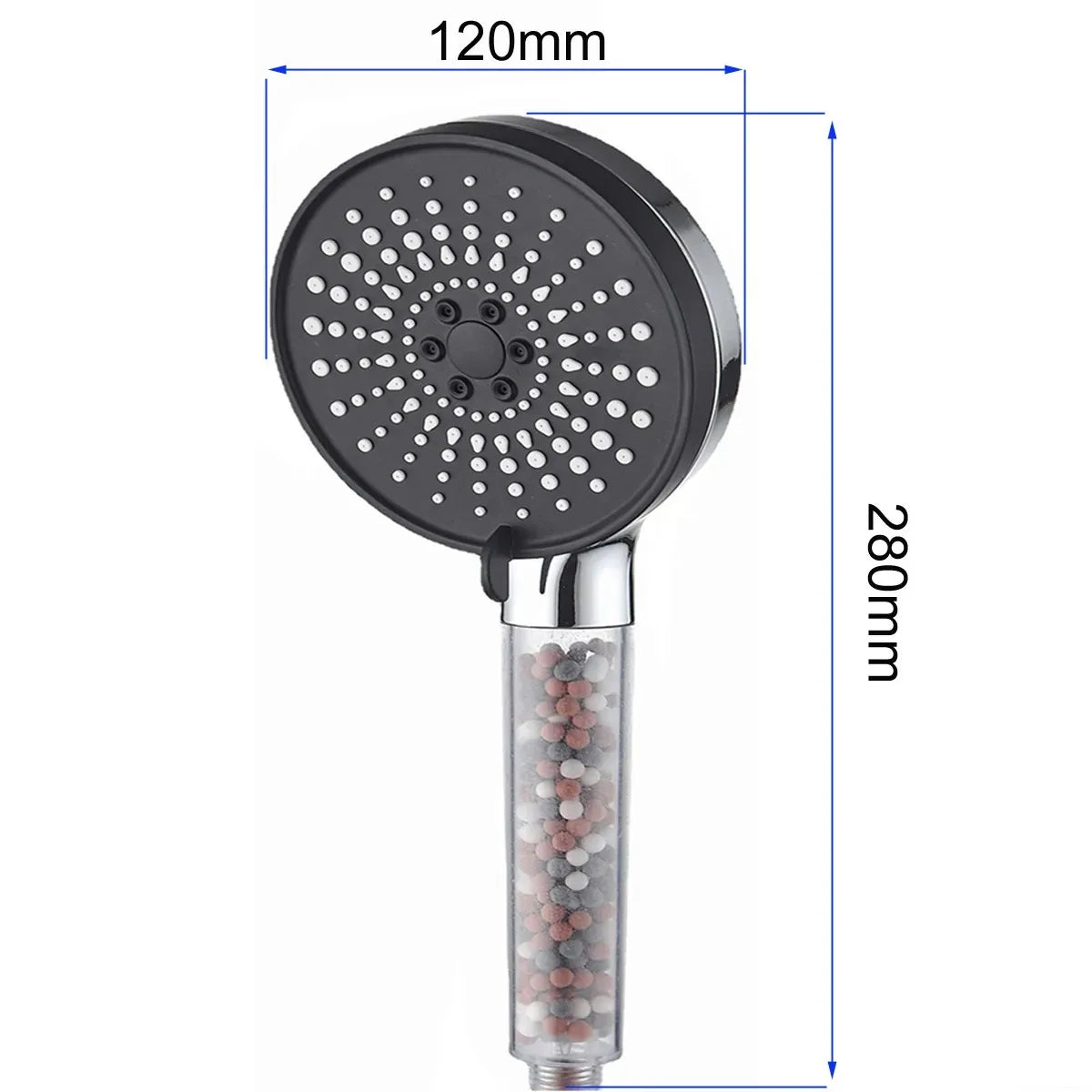 Pommeau de douche anti calcaire perles