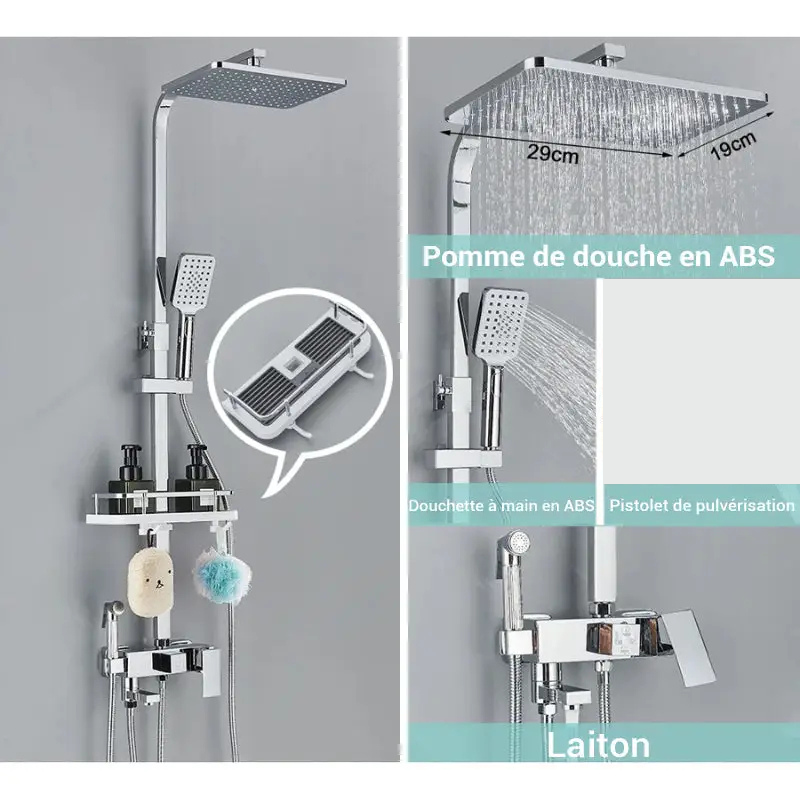 Colonne de douche noire mécanique