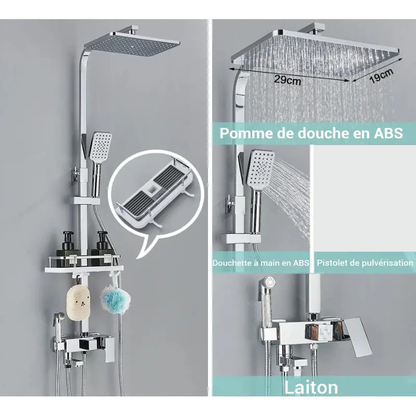 Colonne de douche noire mécanique