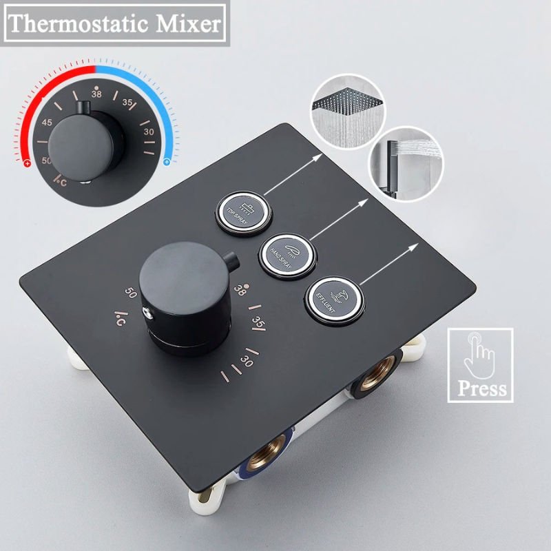 Colonne de douche encastrable avec plafonnier