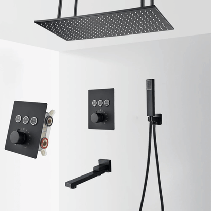 Colonne de douche encastrable avec plafonnier