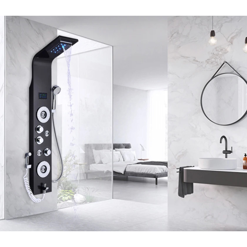 Colonne de douche hydromassante avec bidet