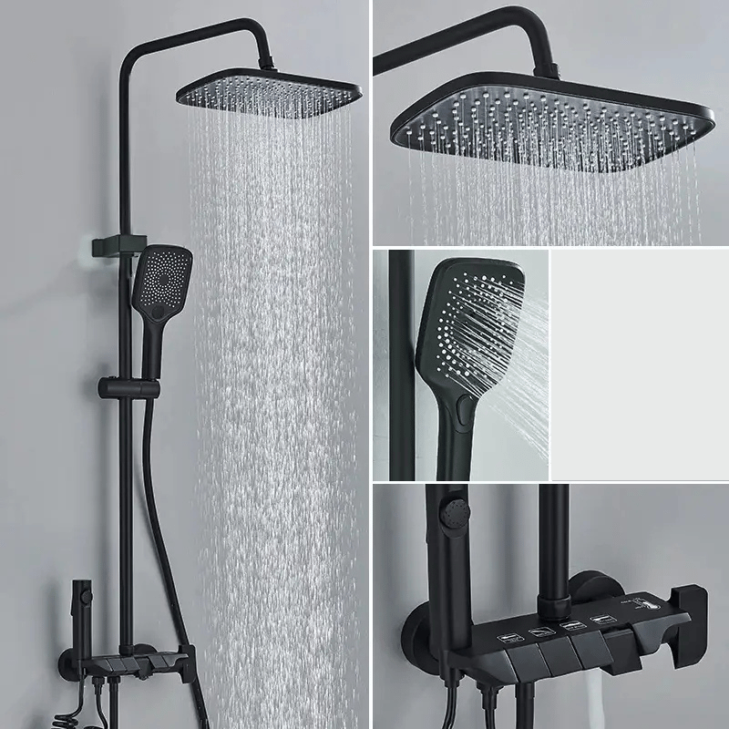 Colonne de douche noire avec touches