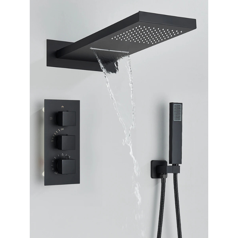 Colonne de douche noire cascade