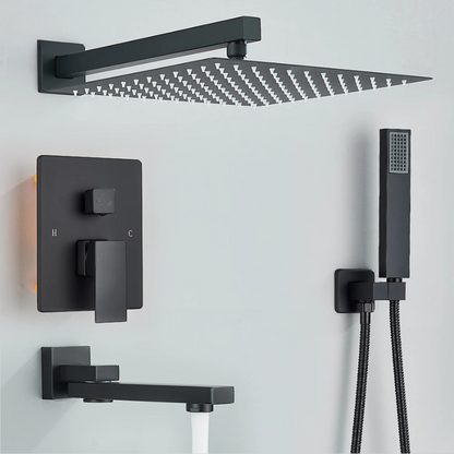 Colonne de douche noire robinet pivotant