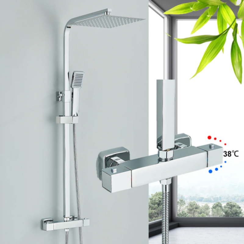 Colonne de douche thermostatique chrome