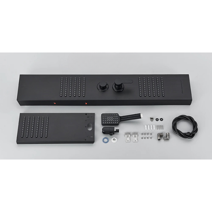 Colonne de douche noire avec jet massant