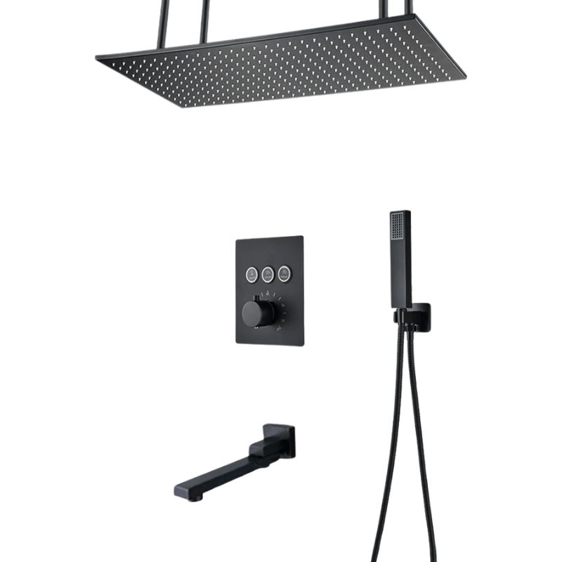 Colonne de douche encastrable avec plafonnier